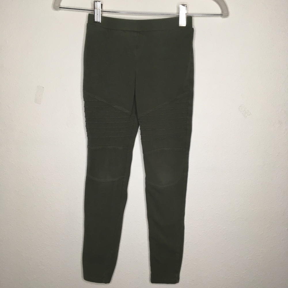 Art Class Moto Leggings Olive Green Size M 7/8